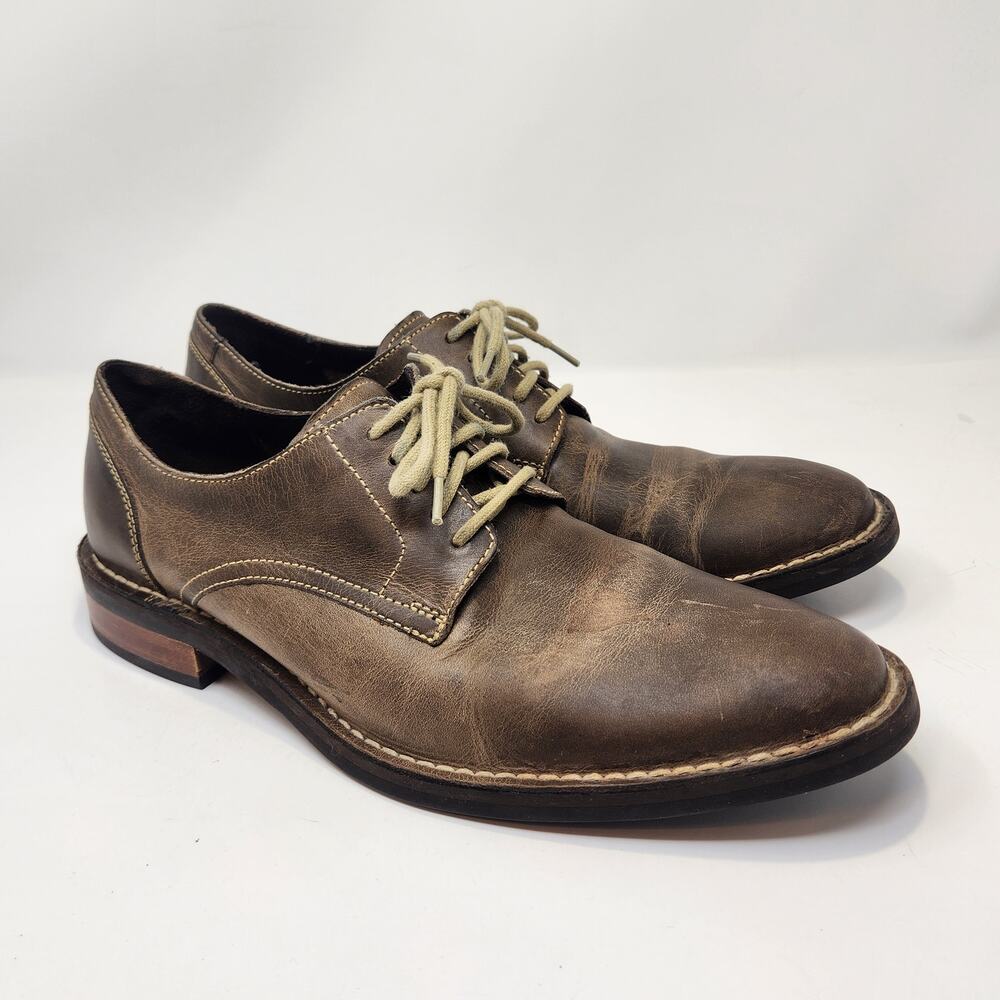 Cole Haan Derby Distressed Brown Leather Oxford Shoes Men Size 9.5M Plain Toe